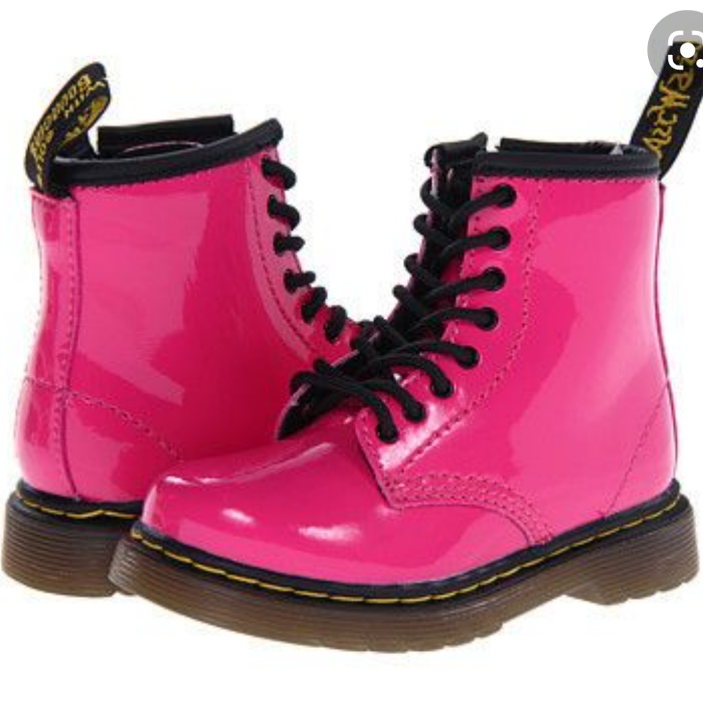 EUC- Dr. Martins. Pink glazed kids boots.